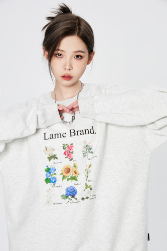 LAMC纯棉花卉套头卫衣