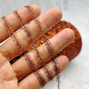 红咖色玻璃纱手工编织手工混线花呢布织带百搭配线机器刺绣绳绣线