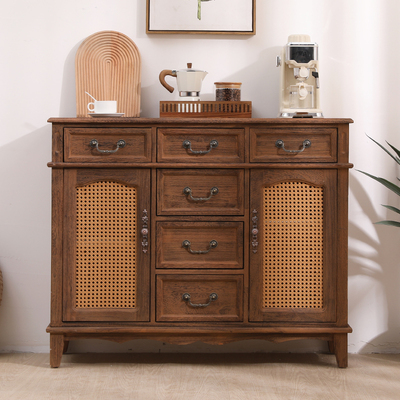 美式多功能实木餐边柜茶水酒柜