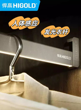 悍高加厚静音充电灯光衣杆