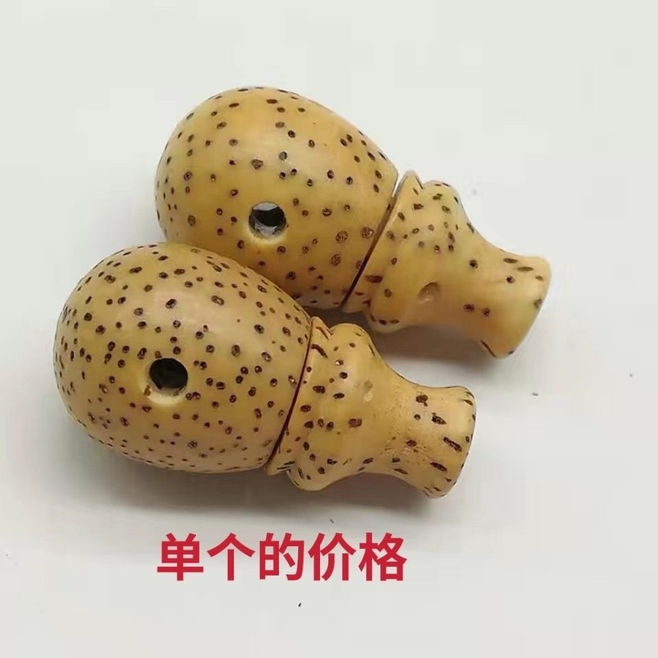 海南毛感料,原生态鸡油黄,精品星月菩提三通佛头11X22mm