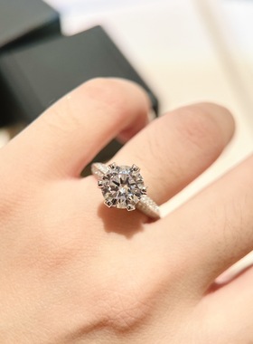 奢华双排钻三克拉戒指六爪 3克拉钻戒仿真钻石女戒指 S925纯银