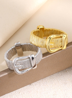 意大利工艺腰带扣戒指S925纯银小众设计高级感轻奢指环小红署爆款