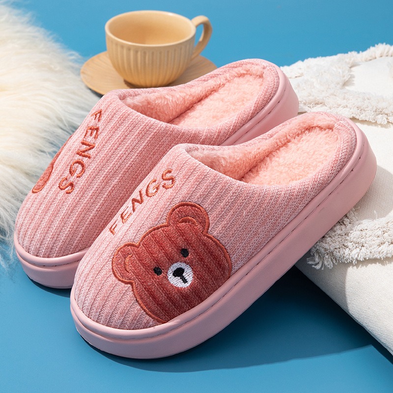 2025新款卡通小熊棉拖鞋男女情侣