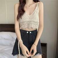 The new stylish V-neck hook-patterned openwork cardigan, lace blouse, long-sleeved Korean-style loose sun-protective garment for early spring 2022 thumbnail 2