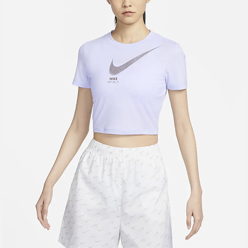 Nike耐克正品新款女子透气运动修身短款T恤DZ3750-536
