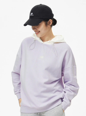 【正品】New Balance女款针织春秋连帽宽松休闲运动卫衣AWT13346