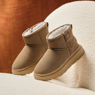 保暖百搭棉鞋 正品 女款 6327 加绒短筒雪地靴K0F85SK15CZ