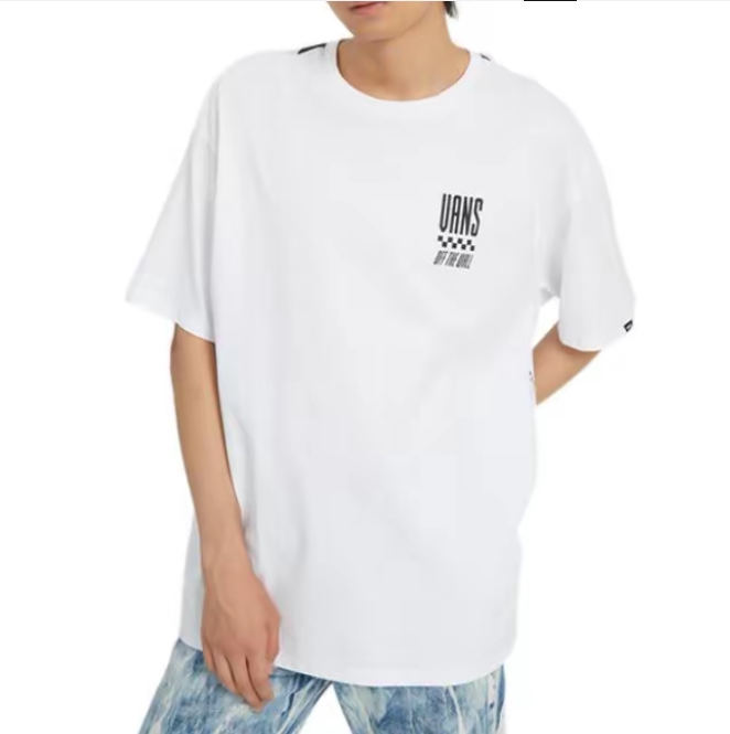 VANS范斯2022夏季男简约透气图案运动休闲短袖T恤VN0A7TPRWHT