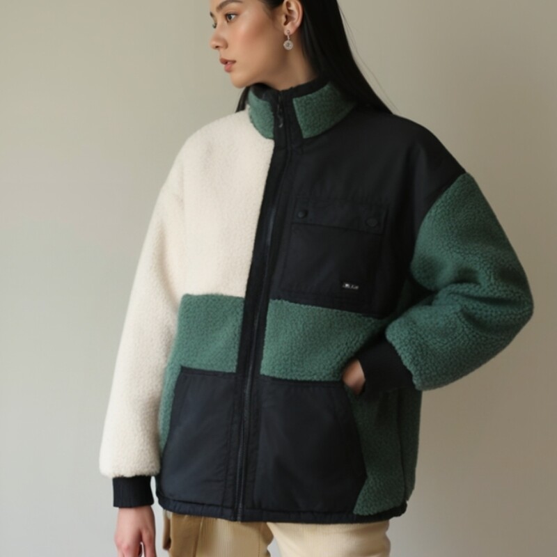 VANS范斯LOGO印花拉链摇粒绒男女款立领保暖夹克外套VN0A7YH1YQW