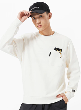 【正品】New Balance抽绳贴袋套头男款套头衫长袖卫衣AMT13388-IV