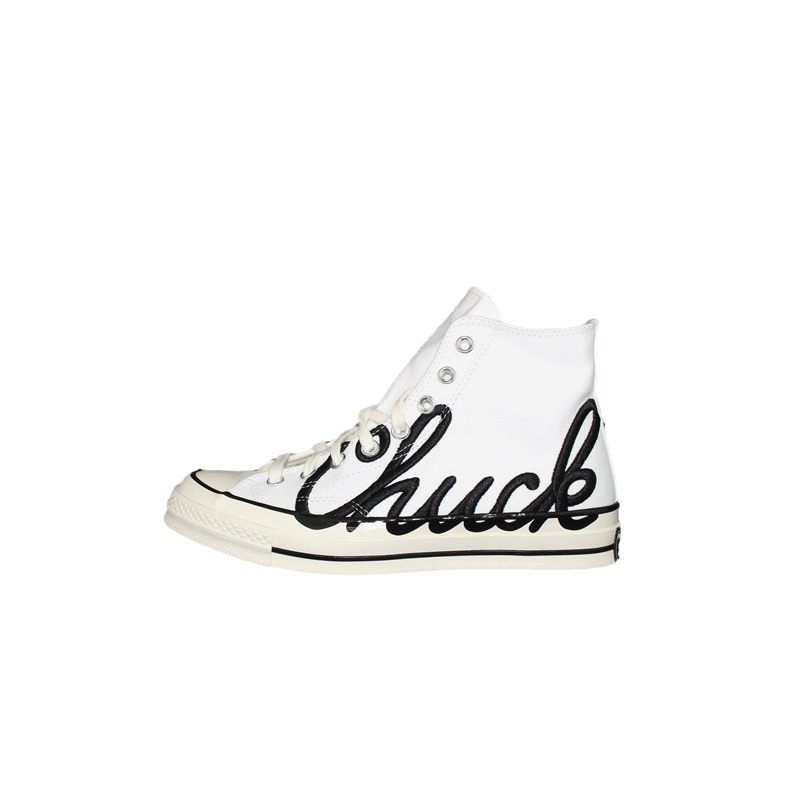 converse chuck 70匡威白色刺绣字母涂鸦签名高帮帆布鞋167696c