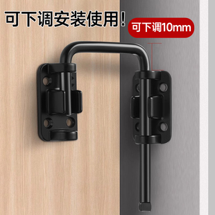 插销门锁卡扣门拴固定搭扣不锈钢免打孔90度推拉门移门卫生间防盗