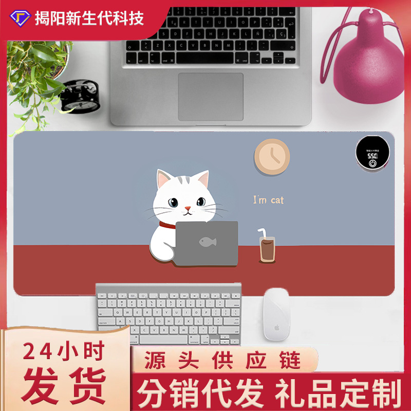 新款卡通加热鼠标垫加大发热暖桌垫办公电脑桌面发热垫写字暖手垫