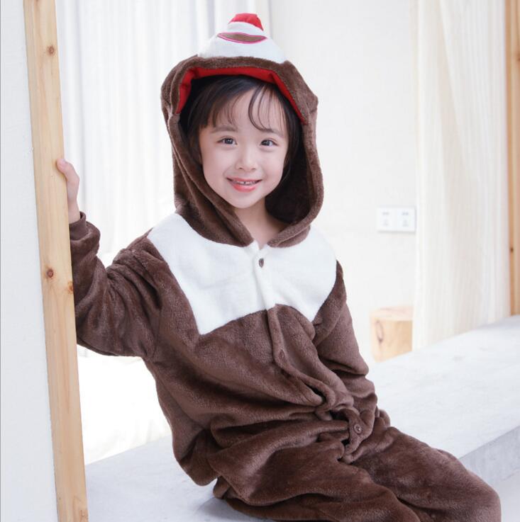 儿童熊大卡通连体睡衣动物法兰绒加厚宝宝幼儿园演出服亲子游戏服