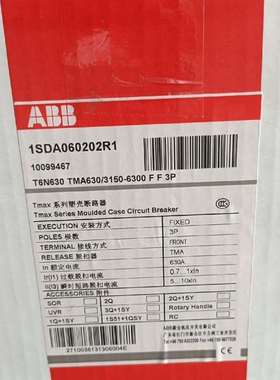 {议价}ABB塑壳断路器T6N630 TMA 630 1SDA060