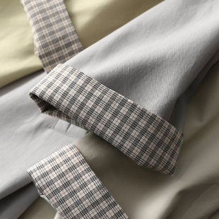 宽松搭袢立领风衣外套女新款 天丝棉翻折格纹袖 时髦高衣品 淘么淘