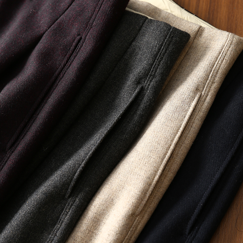 淘么淘 靴子cp！羊毛混纺高腰显瘦七分大阔腿毛呢休闲裤女冬新款