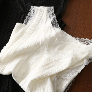 淘么淘 重工蕾丝花边V领无袖 宽吊带针织内搭背心女新款 穿搭MVP