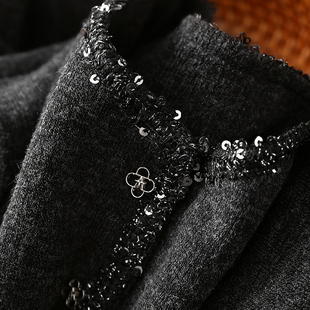 开衫 淘么淘 千金法式 重工亮片门襟圆领喇叭袖 分开售 吊带两件套