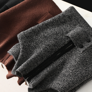 粗棒加厚下摆抽绳半拉链高领针织毛衣 极简时髦 淘么淘 毫不费力