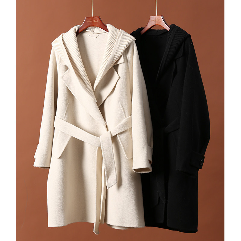 淘么淘【御寒大衣】品质羊毛双面呢可拆卸针织帽气质毛呢外套新款,女装/女士精品,毛呢外套,淘宝优惠券,粉丝福利购,淘宝优惠卷