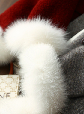 淘么淘 名媛高及感 新年套装亮丝羊毛粗花呢羽绒服+半身裙两件套