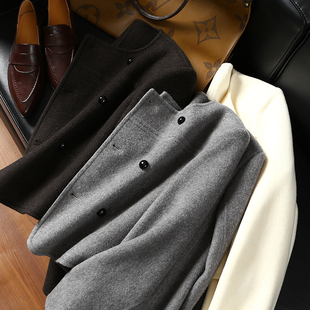 双面呢大衣外套女 110支澳洲羊毛羊绒双排扣短款 淘么淘 渠道尖货