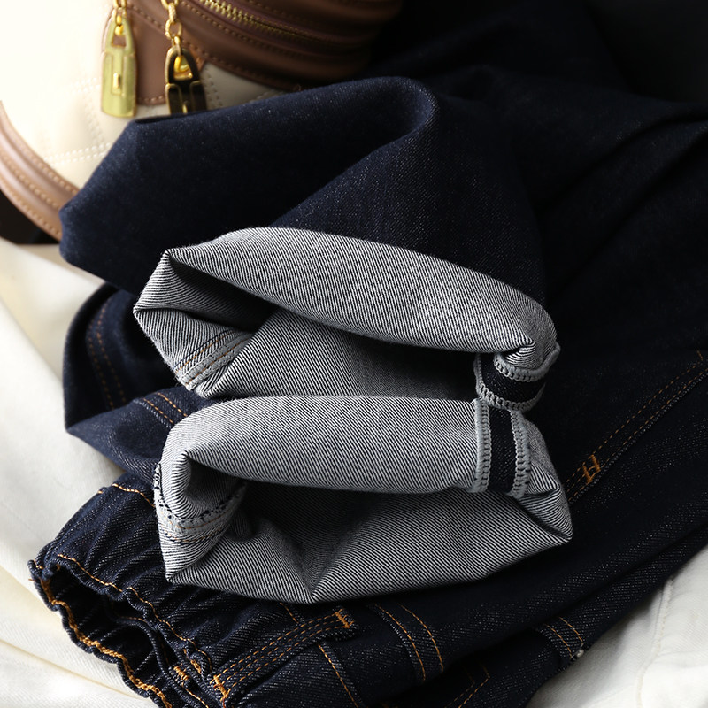 淘么淘 梨形身材BI眼入 早春后松紧高腰明线显瘦九分锥形牛仔裤女,女装/女士精品,牛仔裤,淘宝优惠券,粉丝福利购,淘宝优惠卷