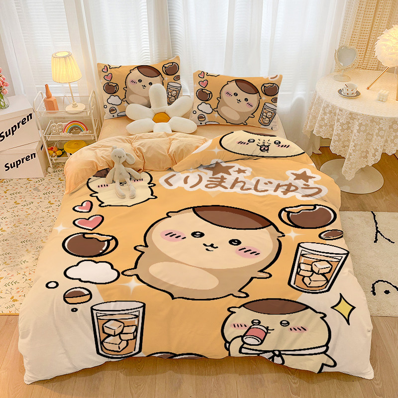 2025新款乌萨奇吉伊卡哇冬季珊瑚绒四件套卡通儿童被套床笠三件套,床上用品,床品套件/四件套/多件套,淘宝优惠券,粉丝福利购,淘宝优惠卷