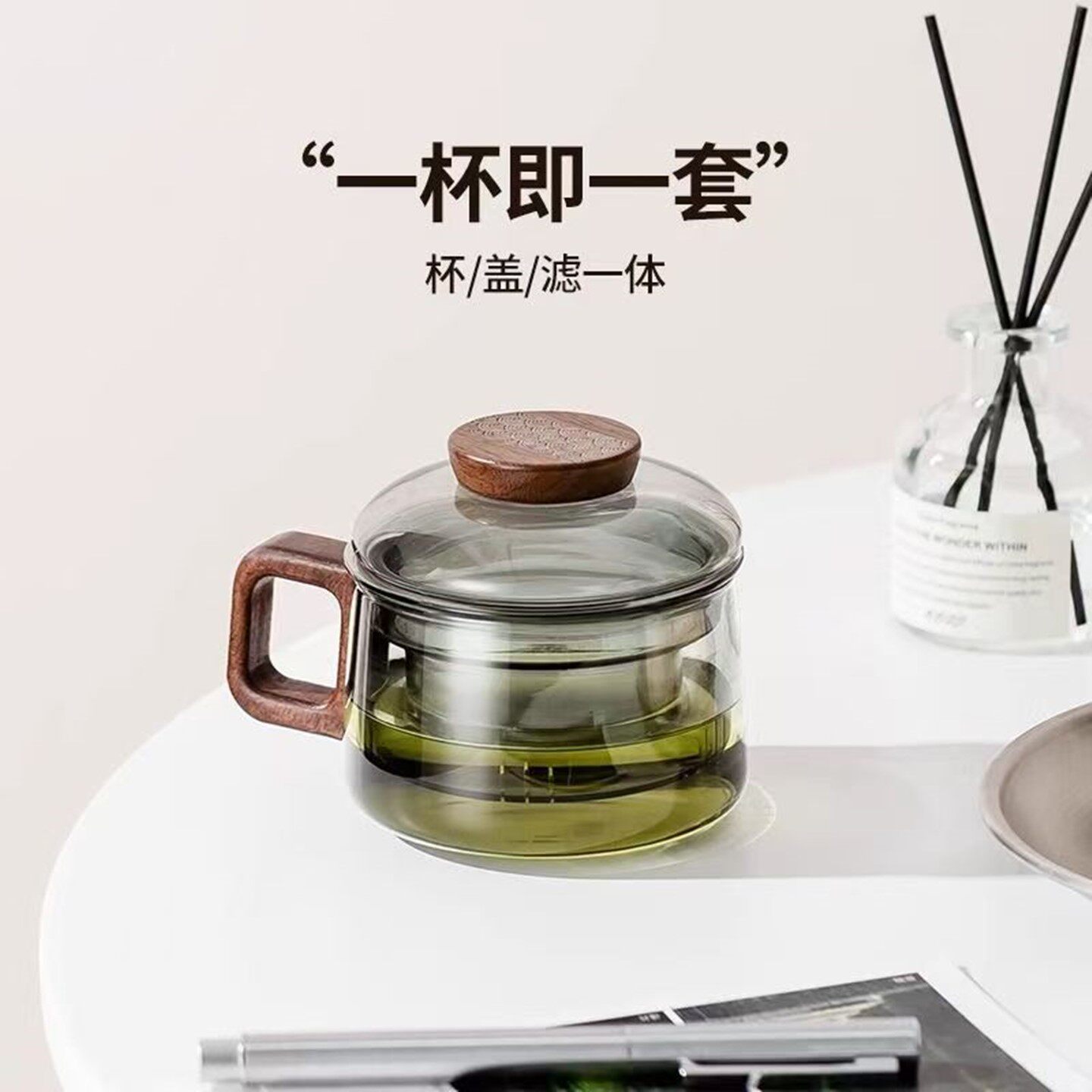 耐高温迷你泡茶壶墩墩杯玻璃茶杯图片
