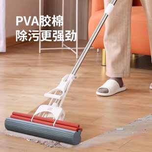 替 滚轮免手洗海绵地拖插入式 瑞丽达38CM大号插入式 吸水胶棉拖把