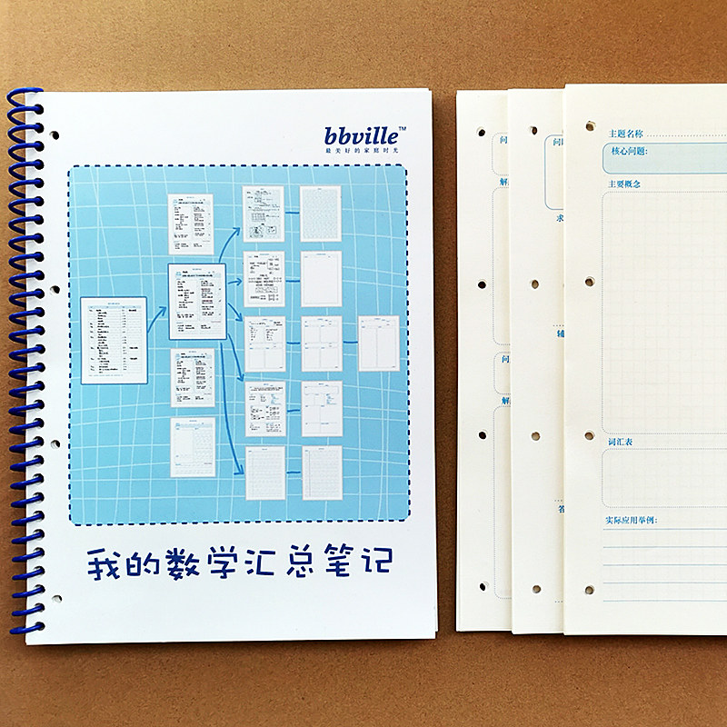 bbville数学汇总笔记预复练习初中小学生错题本补充活页全套新款