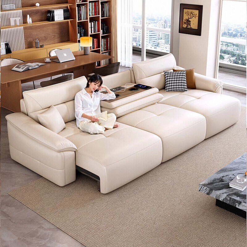 真皮沙发床2025新款客厅小户型多功能折叠两用直排智能电动沙发,住宅家具,功能沙发,淘宝优惠券,粉丝福利购,淘宝优惠卷