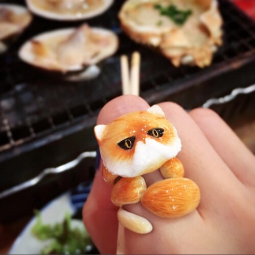 泰国铃铛猫咪喵星人动物戒指