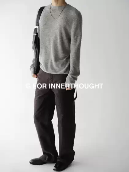 G for Innerthought Cloud-Like 140 Knitted Cashmere Wool Sweater Long Sleeve Base Layer T-Shirt for Layering