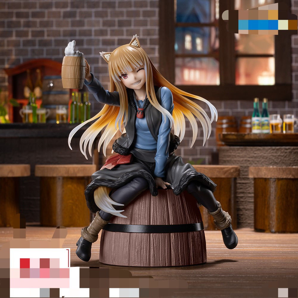 【全款】可爱美少女狼与香辛料赫萝手办模型水桶坐姿书架机箱摆件