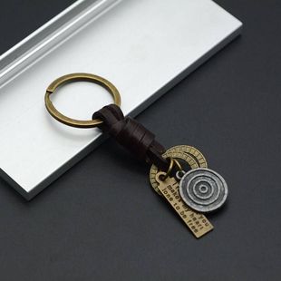 厂家手工编织钥匙扣配件 复古百搭型皮绳钥匙扣半成品DIY吊饰配件