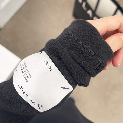 加绒加厚弹力秋冬新款纯色打底衫