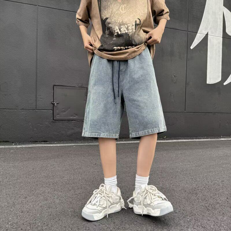 复古做旧男五分牛仔短裤夏季马裤