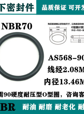 进口丁腈O型圈NBR线经2.08mm内径13.46 美标O型圈AS568-907