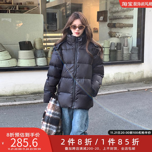 五季家大码女装冬装2023年新款气质显瘦90白鸭绒复古经典羽绒服