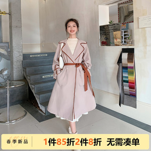 五季家胖mm2024新款早春季中长款轻熟风气质流行风衣外套大码女装