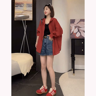 清仓秒杀 品牌折扣店连帽防晒衣外套女长袖 夏季 慵懒风外搭空调开衫