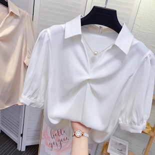 夏季 清倉(cāng)一線大品牌折扣女裝 女短袖 打底上衣法式 雪紡襯衫 疊穿襯衣