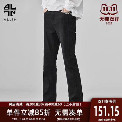 ALIN黑色水洗牛仔裤男高