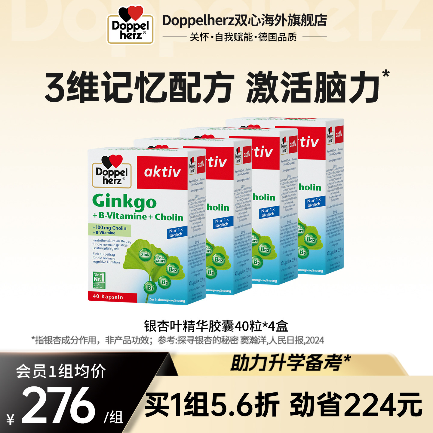 德国双心doppelherz银杏精华复合