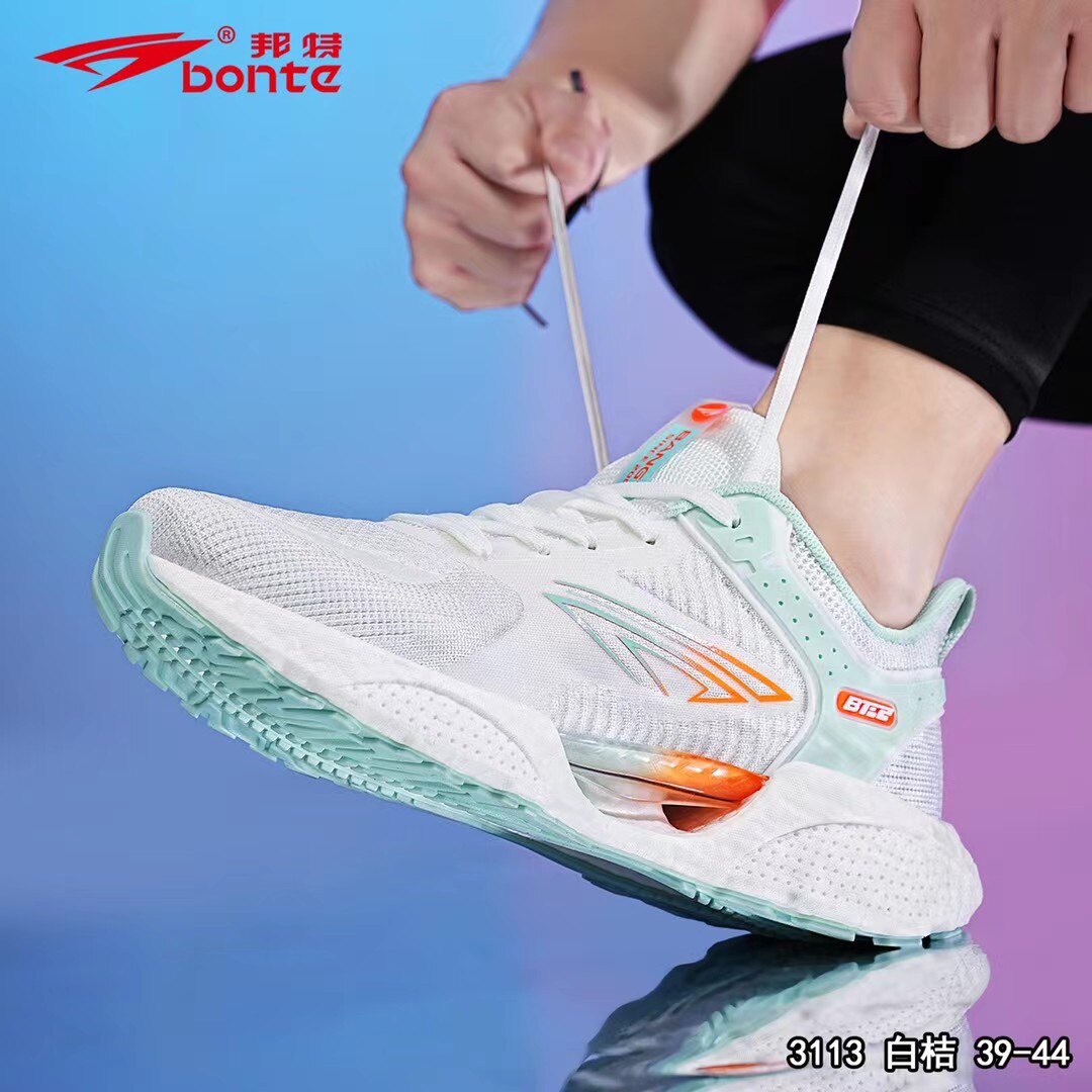 邦特二号男女同款春季超轻减震爆米花运动鞋超轻减震专业跑步鞋女