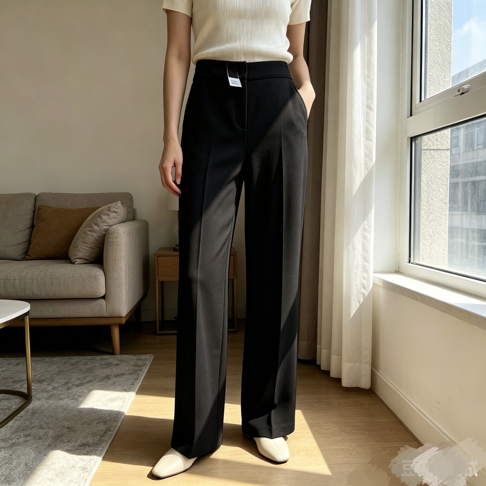 万 能四面弹松紧腰 26新韩单职业显瘦直筒裤女休闲百搭长裤西装裤