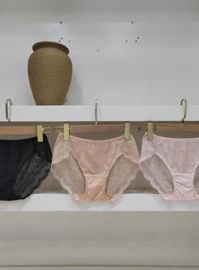 25夏新出口韩国原单柔软舒适亲肤透气女棉档包臀无痕蕾丝三角内裤